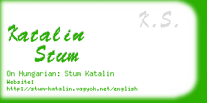 katalin stum business card